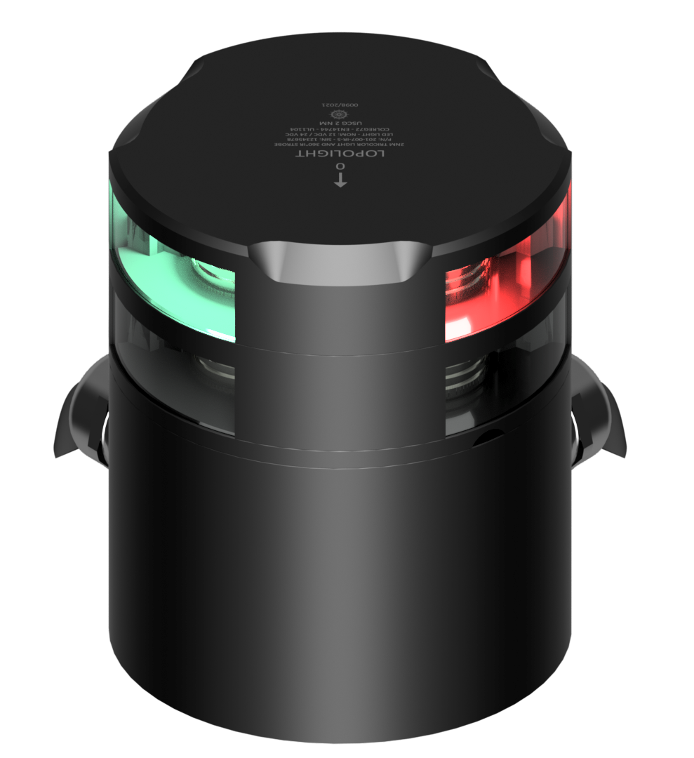 2nm Tricolor w/IR strobe w/IP68 base & conn